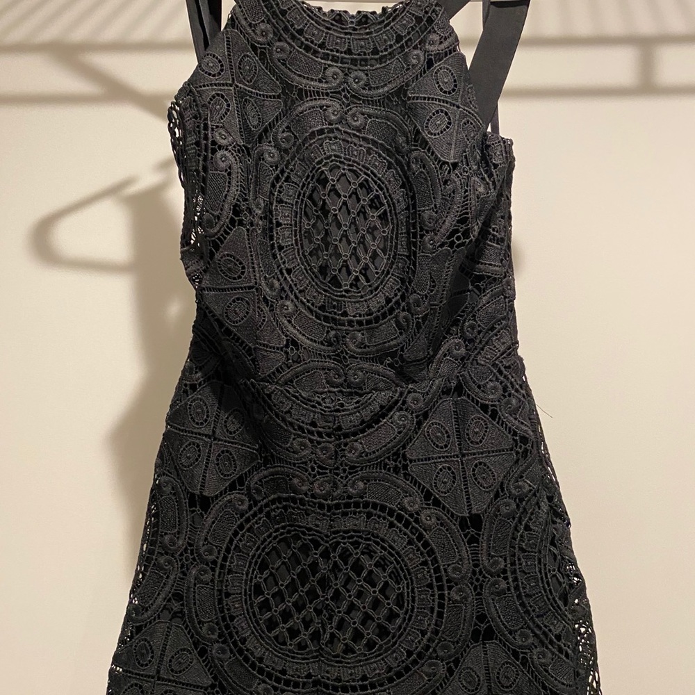 Adelyn Rae Black Lace Romper Sz XS